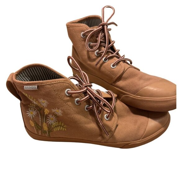 BANGS Shoes - BANGS Shoes Men 7 Wm 8.5 Boone High Top Zion Sand Sneakers Embroidered